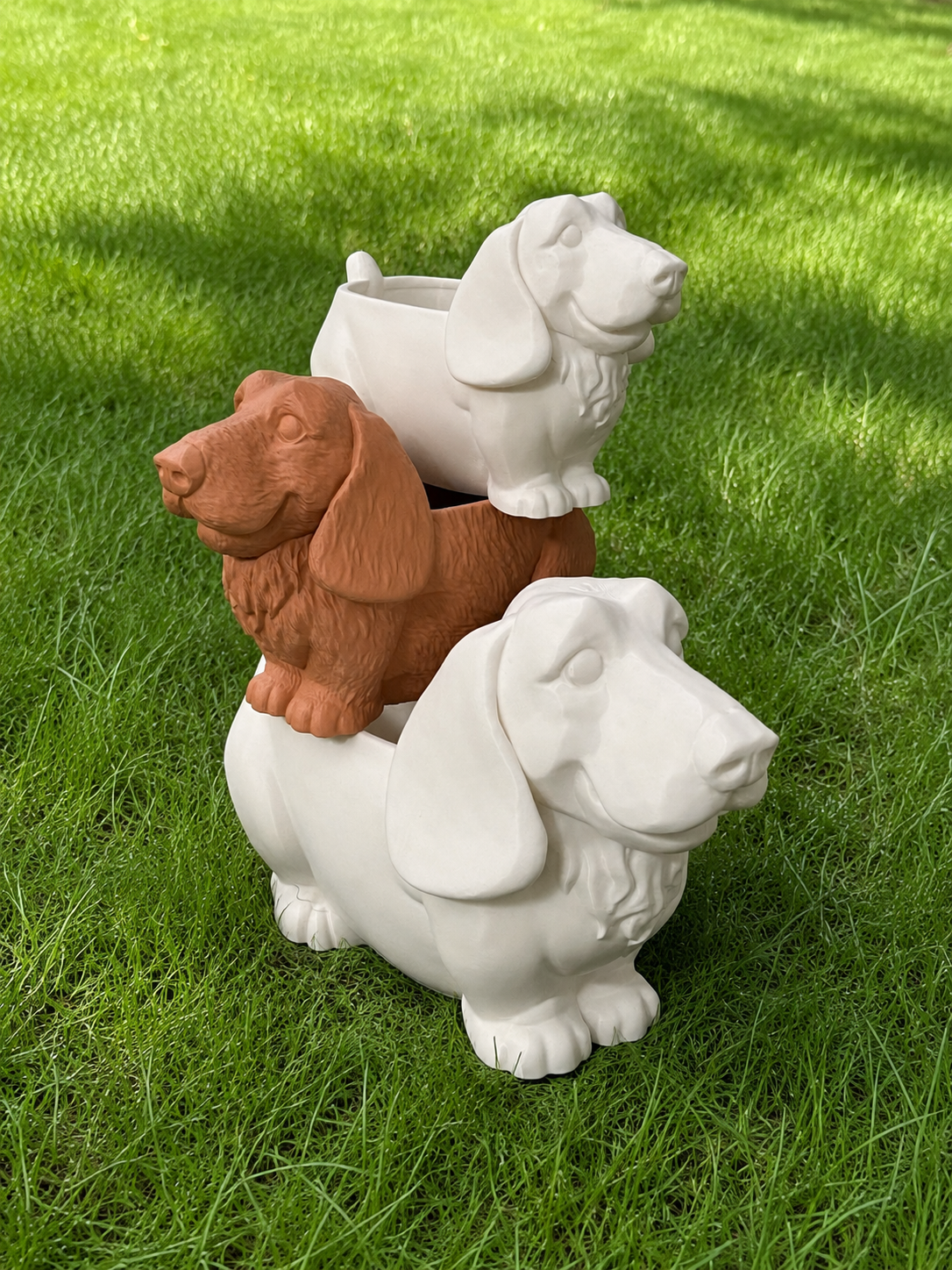 Sculpting a pet planter in the studio